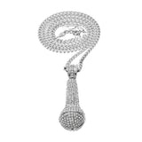 Jewelry King of Singing Microphone Shaped Necklace rapper