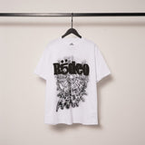 Spder hip-hop singer hotfix rhinestone foil letter print short sleeve t-shirt & rhinestone embellished shorts set (couple's style)