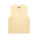 essential double line fog shorts icon laminated stereo letter round neck couple pullover