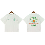 American rhu co-branded marlboro f formula traffic jam coconut tree sunset logo short-sleeved couple t