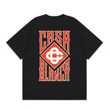 casa casablanca short-sleeved fantasy door letter logo printingstylish round neck short-sleeved t-shirt