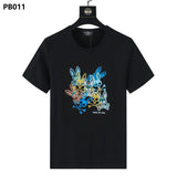 Psy wholesale american cho bunt-shirt colorful skull rabbit gradient letterprintingcouple short