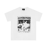 Erd: brooding rich kid - american retro portrait print rock 'n' roll hip-hop pocket oversized short sleeve tee