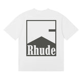 Rhude T Shirts Printed Cotton Crew Neck Short Sleeve Men and Women