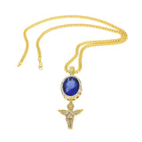 Jewelry Rhinestone Oval Gemstone & Angel Necklace Spectrum St. Valentine's Jesus Pieces