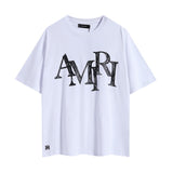 Wholesale foreign trade amir washed distressed tiger head number & letter logo short sleeve t-shirt