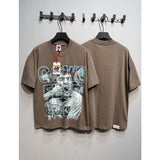 American asaali character print short sleeve t-shirt & trendy shorts set - summer collection