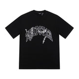 [heavy weight double yarn] trapstar stitching tiger head embroider gradient letter short-sleeved t-shirt