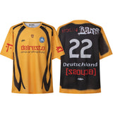 Cross-border american blockcore style patch embroidery t-shirt v-neck sports football uniform mesh quick-drying