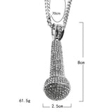 Jewelry King of Singing Microphone Shaped Necklace rapper