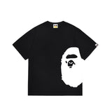 Wholesale japanese style side plaid camo ape head short sleeve color block trendy t-shirt for summer