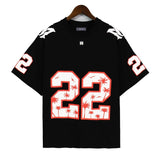 Cross-border wholesale correct version am splash ink flow paint camouflage starry sky graffiti letter short-sleeved high street couple t