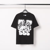 Spder hip hop singer youngthug foam letter couple short-sleeved t-shirt full of diamonds shorts
