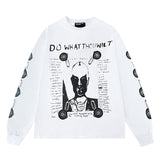 Erd melancholy rich second generation loose washed distressed pig head human face color matching hole hooded sweatshirt zipper