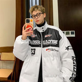 Unisex Baseball Jersey PU Stand Up Collar Jacket