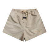 essential double line fog shorts icon laminated stereo letter round neck couple pullover