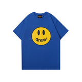 Wholesale drew smiley face short sleeve justin bieber fog trendy high street loose couple t-shirt