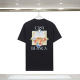 Foreign trade summer casa blanca letter print casual loose fit short sleeve t-shirt