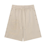 Wholesale saint vanity american washed & drilled short sleeve t-shirt & trendy shorts set for export