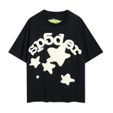 Spder hip hop singer young thug foam letter couple t-shirt pink short