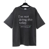 Vtm letter american style no photo printing loose washed distressed short sleeve t-shirt couple outfit