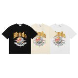Rhude T Shirts Sailing Nautical Printing Cotton Casual Short Sleeves Men and Women