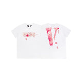Vlone T Shirt Spring and Summer Flower Large V Print