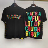 Cough syrup short-sleeved high-quality pure cotton round neck t-shirt fashionprinting breathable short-sleeved summer