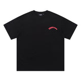 trap gradient letter tiger head short sleeve european and american high street trap star printing t-shirt loose s