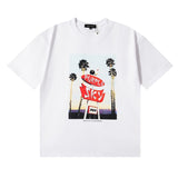 Purple br@nd comfy basics letter logo printing short-sleeved fog american street t-shirt