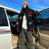 Unisex Baseball Jersey Embroidered Badge Alphabet Baseball Jacket