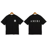 Cross-border wholesale correct version am splash ink flow paint camouflage starry sky graffiti letter short-sleeved high street couple t