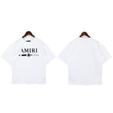 Cross-border wholesale correct version am splash ink flow paint camouflage starry sky graffiti letter short-sleeved high street couple t