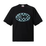 Bbc american high street ice cream flying dog printing short sleeve t-shirt casualshortsloose half lengthjeans summer