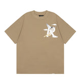 Represent short-sleeved angel print high street pure cotton accessible luxury couple loose shark doberman t