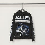 American valley washed distressed printing short-sleeved t-shirt valeforever hoodie sweatshirt long