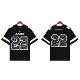 Cross-border wholesale correct version am splash ink flow paint camouflage starry sky graffiti letter short-sleeved high street couple t