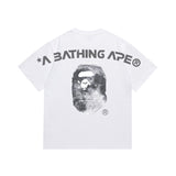Early spring/summer camo ape head collaboration - little monkey logo print short sleeve couple's trendy tee