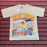 valley washed distressed printed short-sleeved hip-hop loose street t-shirt hooded