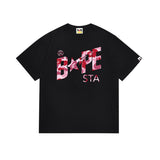 Cross-border wholesale summer classic ape camo lightning print cotton short sleeve t-shirt