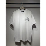 [gram] am peace dove flowing paint graffiti letter starry sky classic logo printing short sleeve couple t-shirt