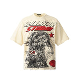 Cross-border wholesale basketball star series short-sleeved tee james star portrait heavy industry washed couple wide