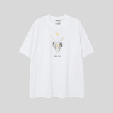 Correct version mb short-sleeved couple outfit colorful wings feather t-shirt marcelo european and american classic