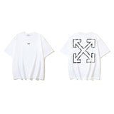 European and american spring/summer ow gradient arrow graphic crew neck short sleeve t-shirt