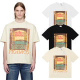 Rhude T Shirts Windowsill Seaview Printing Cotton Casual Short Sleeve Men and Women