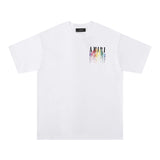 Wholesale amri splatter paint letter logo short sleeve t-shirt couple outfit high quality pure cotton shorts set