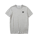 Kawakubo plaloveembroider short-sleeved pure cotton red heart eyes couple t-shirt y star style long sleeves shirt