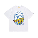 Early spring/summer camo ape head collaboration - little monkey logo print short sleeve couple's trendy tee