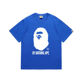 Early spring/summer camo ape head collaboration - little monkey logo print short sleeve couple's trendy tee