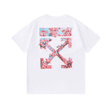 Spring/summer ow splatter graffiti arrow graphic crewneck short sleeve tee